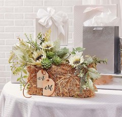 Small Country Hay Bale Fall Accent Decorative Natural Straw Decor 6″ x 13″ #888