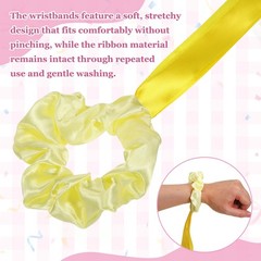 Rainbow Dance Ribbons, Wrist Streamers 24 Pcs & Yellow