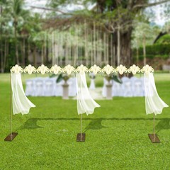 Gold Steel Freestanding Backdrop Stand Adjustable 1.5 × 3m To 3 × 6m For Wedding