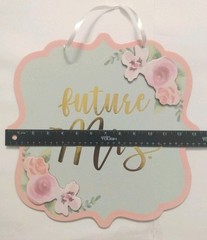 Amscan Future Mrs. Hanging Sign Bridal Shower Party Pink Green Floral 13″ x 13″