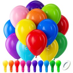 Assorted Rainbow Latex Balloons, 100 Pack 12 inch Round Helium Bright Color B…