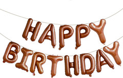 Hot Pink Happy Birthday Balloons Banner, 16 Inch Mylar Foil Letters Balloon Sign