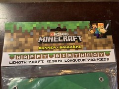 MINECRAFT BIRTHDAY BANNER «happy birthday» 7.82′ long NEW!