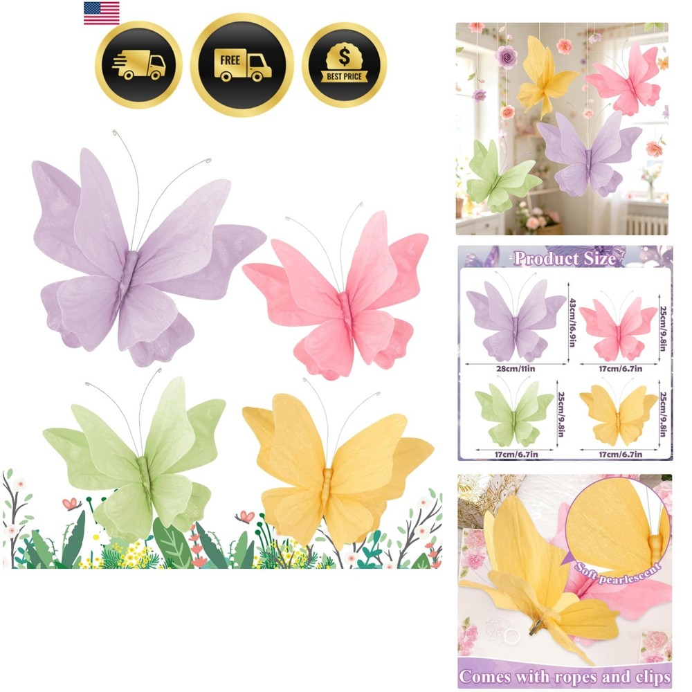 Butterfly Party Decorations, 3D Paper Butterfly Decoration, Hanging Paper But…