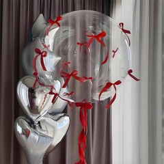 Red Bow Party Decorations Wine Red Bow Balloons BoBo Balloons for Coquette Bo…
