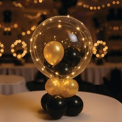 Clear LED Balloons With Batteries, Wedding Birthday Party Decor, Warm White