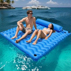 Best 2-Person Inflatable Pool Float Adult, 71» x Large Lounger River Tube with
