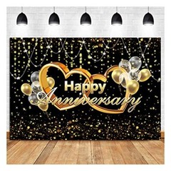 Happy Anniversary Banner Party Decoration Wedding Anniversary Photo Background