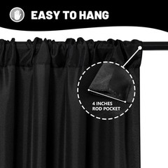 Luxurious Black Curtain Panels – 5ft x 10ft Design for Stunning Event Backdrops