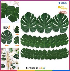 Tropical Palm Leaves 120 Pcs 3 Sizes Imitation for Luau Hawaiian Party Decor