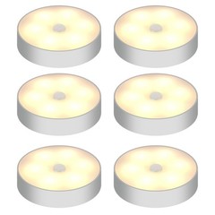Indoor LED Stair Lights Motion Sensor Rechargeable 6 Pack with Dual Color Modes