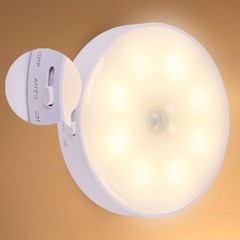 Indoor LED Stair Lights Motion Sensor Rechargeable 6 Pack with Dual Color Modes