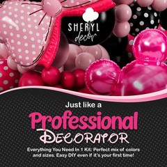 ALL-IN-1 Minnie Balloon Arch Kit with BONUS Bow & Mouse Head – Mini Mouse Bal…