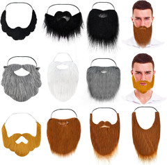 Fake Beards,Funny False Mustaches,Costume Beard Halloween for Adults and Kids