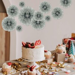 Tissue Paper Pom Poms Gray Tissue Paper Flowers Hanging Flower Balls for Wedd…