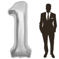65 Inch Giant Silver Foil Number Balloon,Old Children’s Birthday Party Helium…