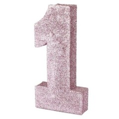 Number «1» Glitter Table Decoration Pink or Blue – 1st Birthday Party Supplies