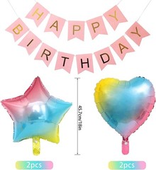 10th Gradient Color Balloons with Happy Banner and Party Supplies for Girls &…