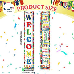 3 Pcs World Flags Welcome Banners, Multicultural Classroom Decorations for Schoo