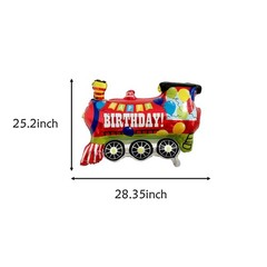 5pcs Colorful Train Shaped Foil Balloons for Car Train Theme Party Decorations