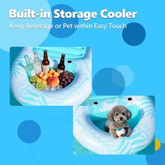 Inflatable Pool Floats Adult, 87″x 47″ Large Pool Lounger Float with Storage …
