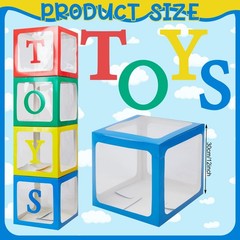 16 Pcs Toy Themed Party Decorations 4 Transparent Balloons Boxes with 12 Funn…