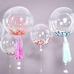 50 Packs BoBo Balloons 20 Inch Clear Balloons For Stuffing Led Light Up Bubble B