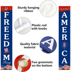 Patriotic American Flag Banner Hanging Decoration for 4th of July Memorial Day
