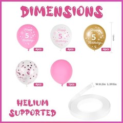 th Birthday Balloons – 16pcs & Gold, Happyth Birthday Confetti Balloons 7 Pink