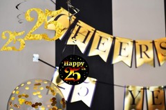 25th Birthday Party Decorations and Anniversary Pack – Pre-Strung Gold
