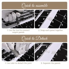 10×8 FT Shimmer Wall Backdrop with Stand 72 Pcs Panels Decor for Wedding Party