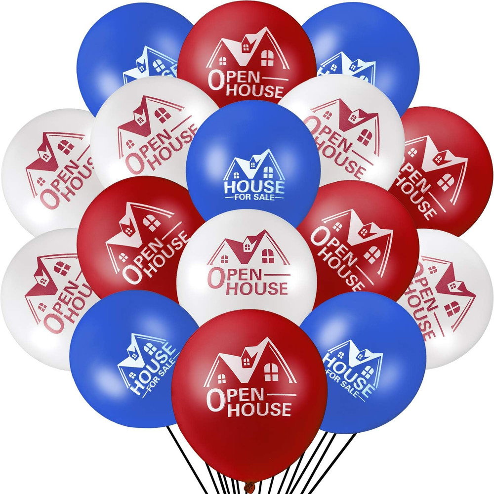 60 Pieces Open House Balloons for Sale 12 Inches Latex Balloons for Real Estate