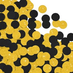 300 PCS Glitter Gold Black Table Confetti Paper Circle Dots Birthday Party