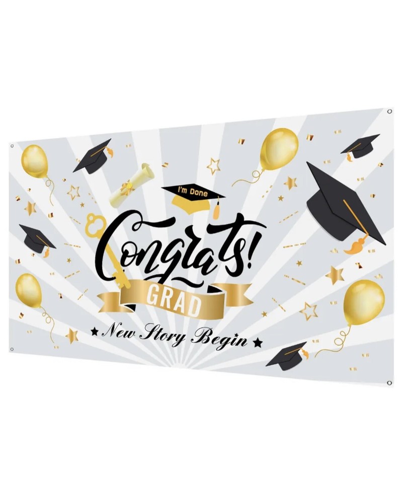 Graduation Season Congrats Grad Party Banner Size 45″ X 78.7″