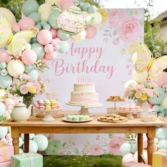 Tea Party Decorations Pastel Pink Yellow Balloon Garland Arch Kit with Teapot…