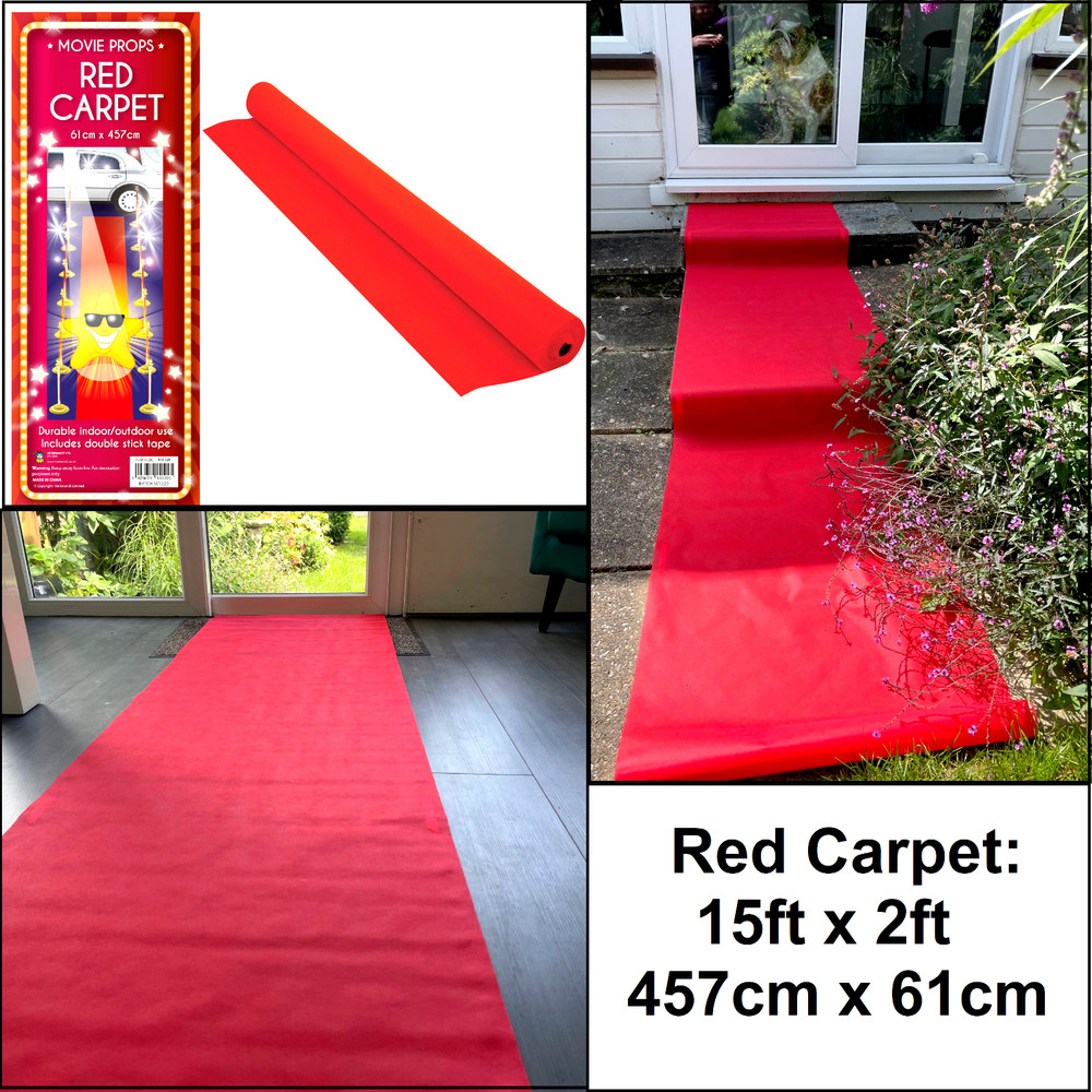 15ft Red Carpet VIP Party Floor Runner Prom Birthday Photo Prop Decoration Idea