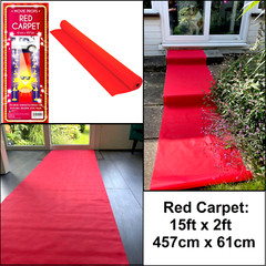 15ft Red Carpet VIP Party Floor Runner Prom Birthday Photo Prop Decoration Idea