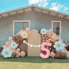 Daisy 5Th 5 Years Old Birthday Party Supplies for Kids 7 Pcs 40 Inch Giant Foil