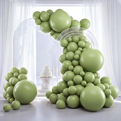 Sage Green Balloons 129Pcs Different Sizes 18 12 10 5 Inch, Olive Green Latex Ba