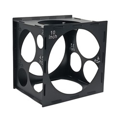 11 Holes Collapsible Black Plastic Balloon Sizer Box, Sizer Cube, Size Measureme