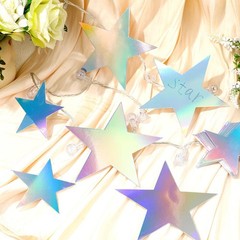 108 PCS Iridescent Stars Cutouts 2 Sizes 3.5 5.5 Inch Paper Silver Laser