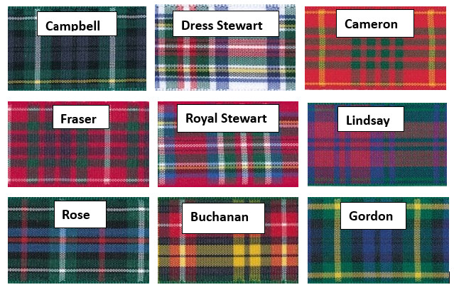 Various Tartan Ribbon available in 10, 16, 25, 40 or 70mm x 1 Metre
