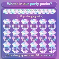 Disco Ball Hanging Swirls 48Pcs 70s Disco Party Swirl Ceiling Decorations Col…