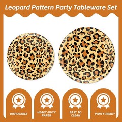 96 Pcs Leopard Print Party Decorations for Adults, Cheetah Print Birthday