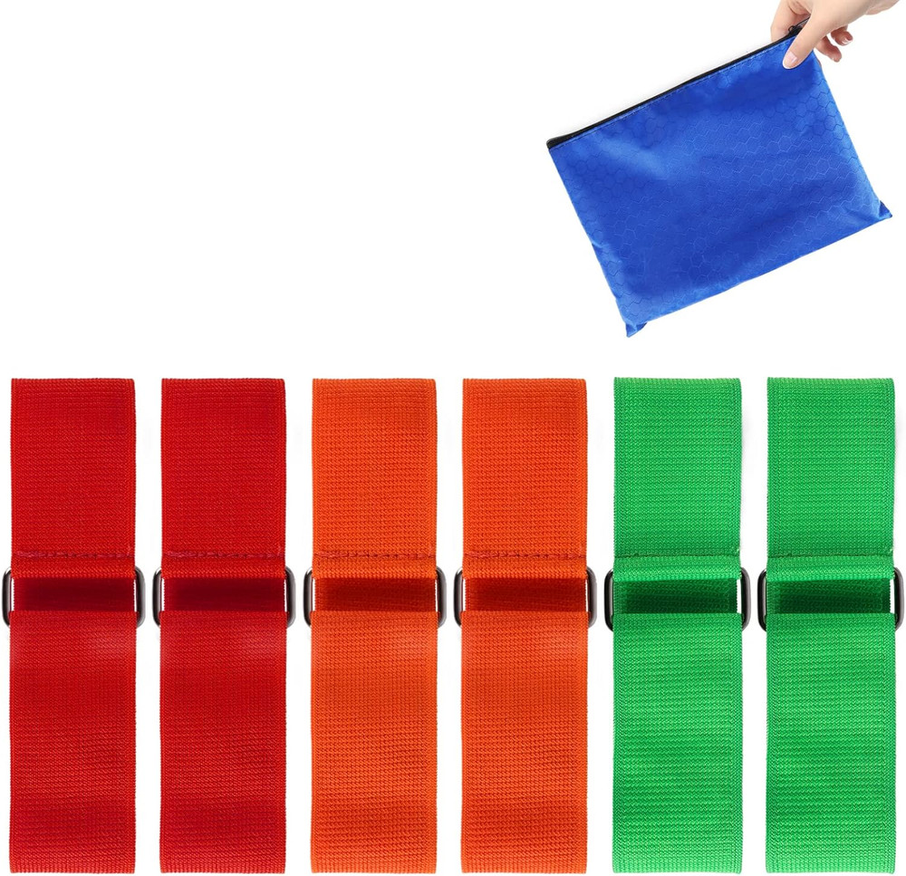 6Pcs 3 Legged Race Bands for Kids Adults Birthday Carnival Party Field Day Outdo