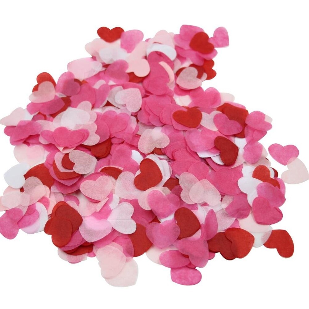100 Grams 1 Inch White Pinks Red Tissue Paper Heart Confetti Wedding Table