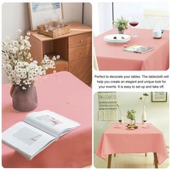 JALANCY 4-Pack 52″ Square Tablecloths, Machine Washable Polyester Fabric