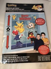 Pokémon Scene Setters Wall Decorating Kit 5 Pieces Happy Birthday 6 Feet