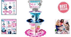 Dual Theme 3-Tier Cardboard Dessert Holder for Gender Reveal & Baby Showers