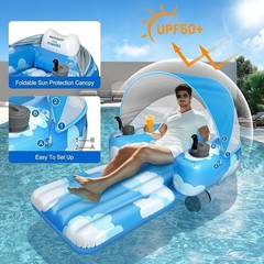 Inflatable Motorized Pool Floats for Adults – Rechargeable Pool Lounger with …